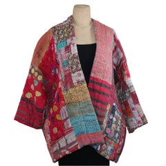 Neeru Kumar Jacket, Patch, Fuchsia/Multi-Color, M/L