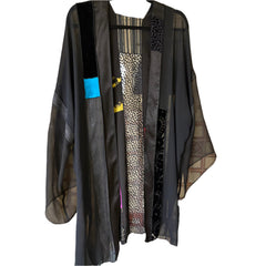 Diane Katz Designs Kimono, Black/Red/Turquoise, OS Fits XS-M