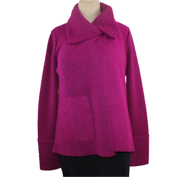 Beyond Threads Cardigan, Asymmetric, Magenta XS, S & M