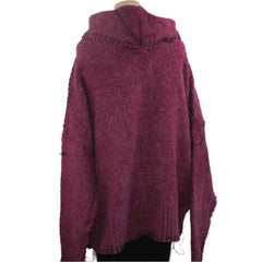 Amano Sweater, Alpaca, Saddle Hand Stitch, Merlot/Black M & L/XL