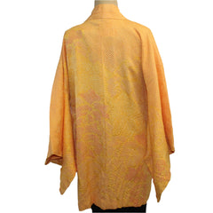 Vintage Silk Kimono, Shibori, Marigold, OS
