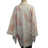 Vintage Silk Kimono, Shibori, Burgundy/White, OS