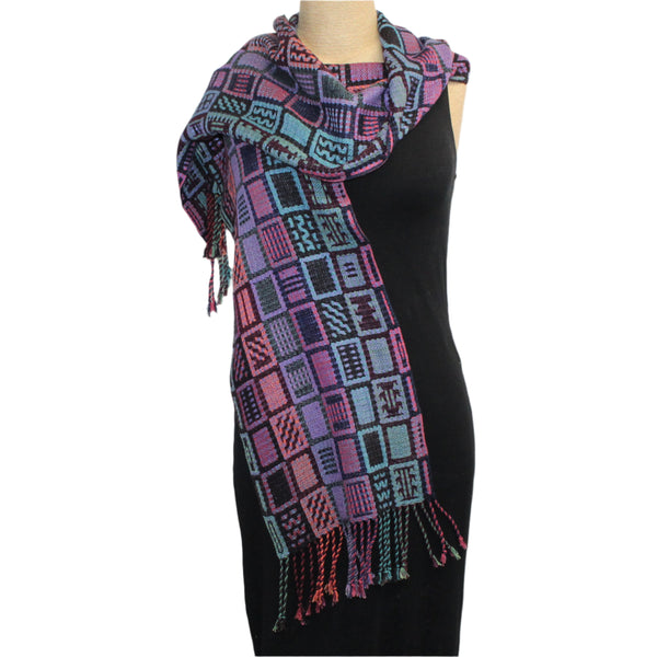 Muffy Young Scarf, Foxtrot,Vibrant Teals & Purples