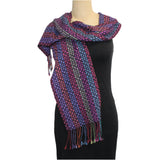 Muffy Young Scarf, Mosaic, Vibrant, Purple, Red & Teal