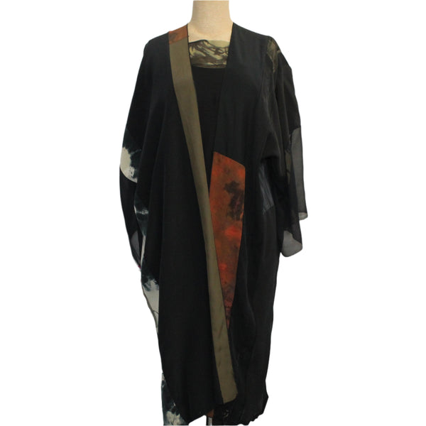 Diane Katz Designs Kimono, Black/Copper/Beige, OS Fits S-L