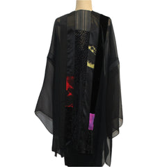 Diane Katz Designs Kimono, Black/Red/Turquoise, OS Fits XS-M