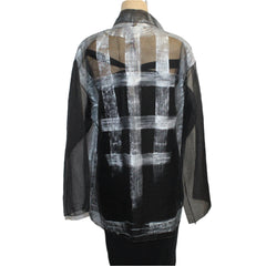 Diane Katz Designs Jacket, Silver/Black Grid, OS Fits S-L