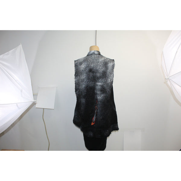 Tatiana Palnitska Vest, Black, Red & White