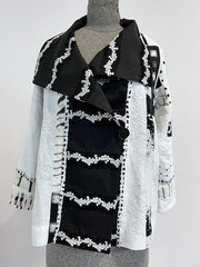 Catherine Bacon Jacket, Mosaic Panel, Black/White, S/M