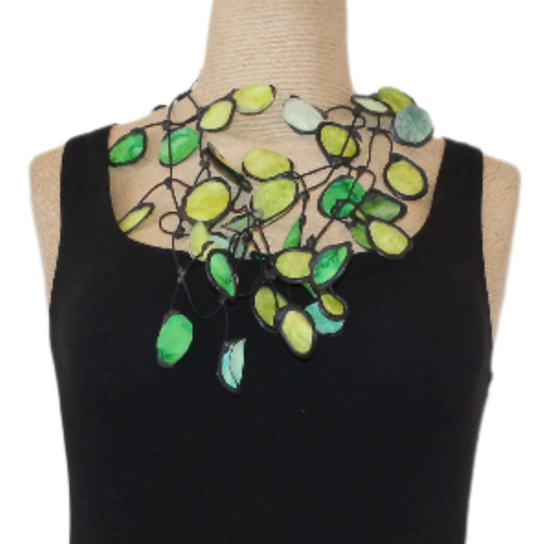 Annemieke Broenink Necklace, Ink, Chartreuse