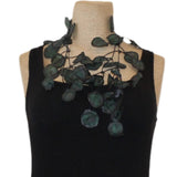 Annemieke Necklace, Transparent Polka Dot, Olive/Black