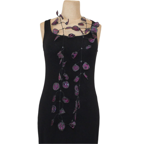 Annemieke Necklace, Transparent Polka Dot, Purple