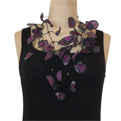 Annemieke Necklace, Transparent Polka Dot, Purple
