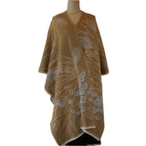 Sharon London Cape, Reversible, Cream/Grey/Gold