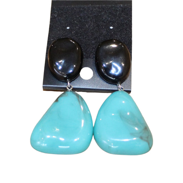 Zsiska Earrings, Organic, Turquoise/Black