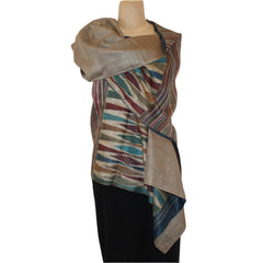 Darshan Shah Shawl, Kantha, Taupe/Multi-Color