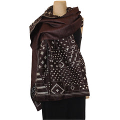 Darshan Shah Shawl, Kantha, Brown/White