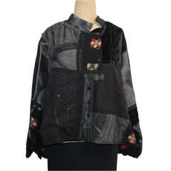 M Square Jacket, Crop, Black/Gray/Multi L/XL