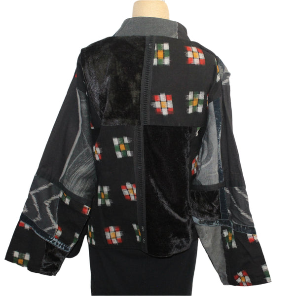 M Square Jacket, Crop, Black/Gray/Multi L/XL
