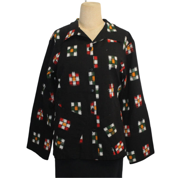 M Square Shirt, Ellen, Black/Multi S & M