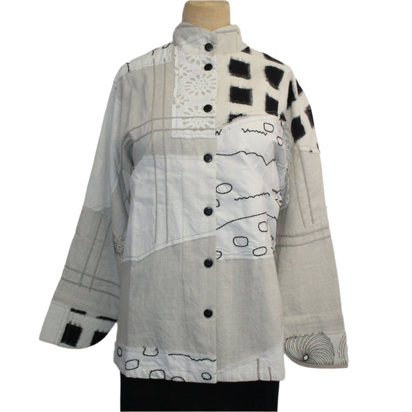 M Square Jacket, Circular, Ecru/White/Black M/L & L/XL