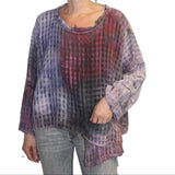 Tatiana Palnitska Top, Red Earth, Purple/Red/Rust/Black, S/M