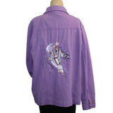 Patty Vizza Jacket, Feather Dancer, Lavender Denim, L
