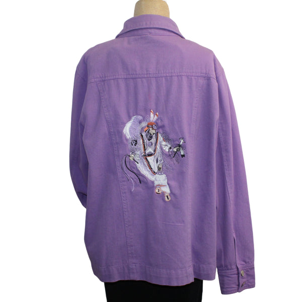 Patty Vizza Jacket, Feather Dancer, Lavender Denim, L