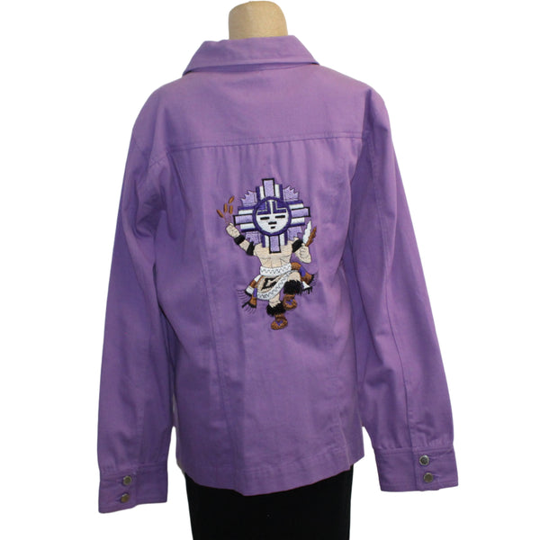 Patty Vizza Jacket, Kachina Dancer, Lavender Denim, L