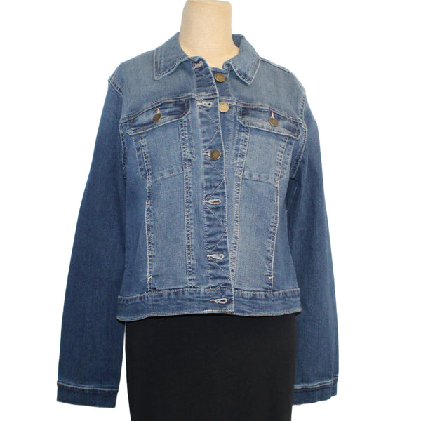 Patty Vizza Jacket, Embroidered Arrows, Blue Denim, XS