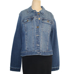 Patty Vizza Jacket, Embroidered Arrows, Blue Denim, XS