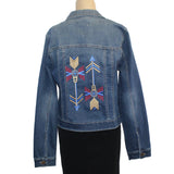 Patty Vizza Jacket, Embroidered Arrows, Blue Denim, XS