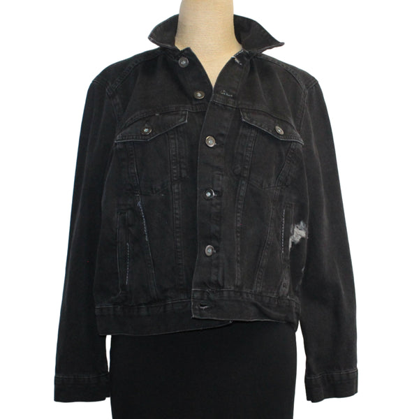 Patty Vizza Jacket, 4 Elders, Distressed Black Denim, S