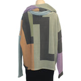Andrea Geer Top With Scarf, Lavender/Green/Gold/Charcoal S/M & L/XL