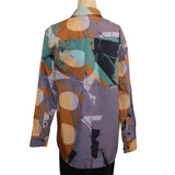 Andrea Geer Shirt, Purple/Gold/Tan/Green/Blue