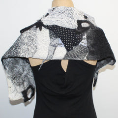 Beth Marx Collar Scarf, Black/White