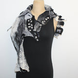 Beth Marx Collar Scarf, Black/White