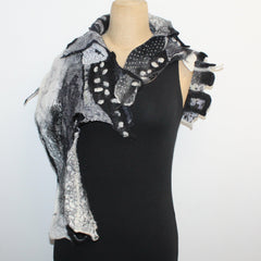 Beth Marx Collar Scarf, Black/White