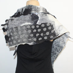 Beth Marx Collar Scarf, Black/White