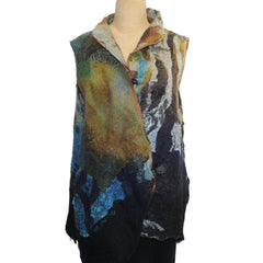 Beth Marx Vest, Navy Lace/Brown/Blue/Rust, S
