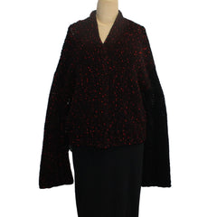 Pier Antonio Gaspari Cardigan, Bottonato, Black/Flame Red M & L