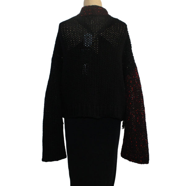 Pier Antonio Gaspari Cardigan, Bottonato, Black/Flame Red M & L