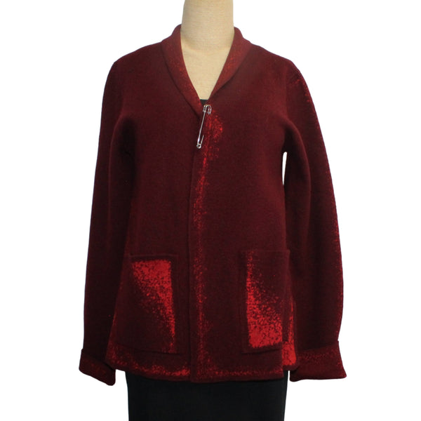 Pier Antonio Gaspari Cardigan, Jacquard, Bordeaux XS