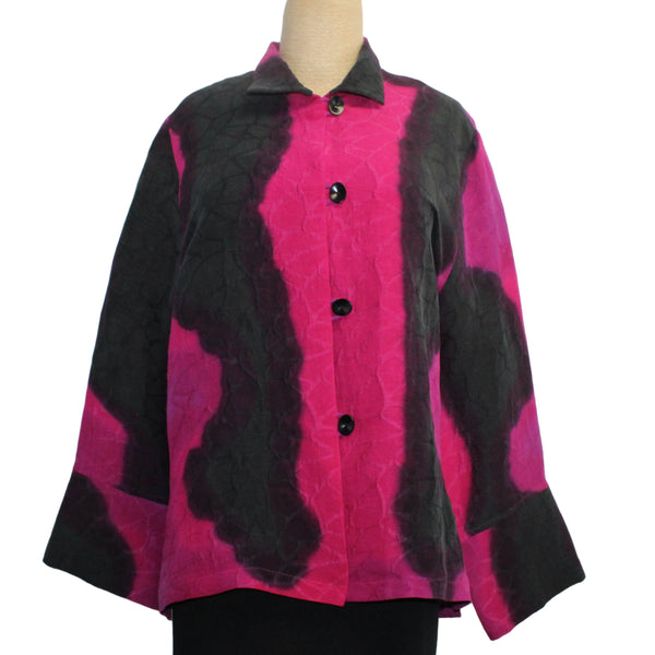 Kay Chapman Jacket, Loop Button, Fuchsia/Black, M