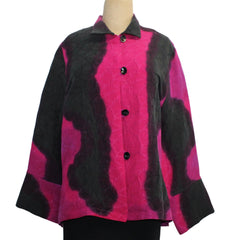 Kay Chapman Jacket, Loop Button, Fuchsia/Black, M