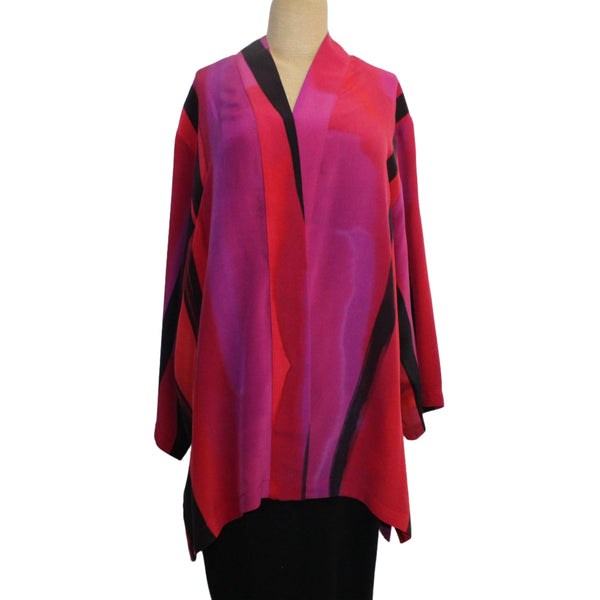 Kay Chapman Kimono, Branch, Red/Violet/Black, L