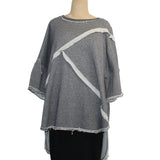 Amano Top, Spliced Terry, Grey/White, L/XL