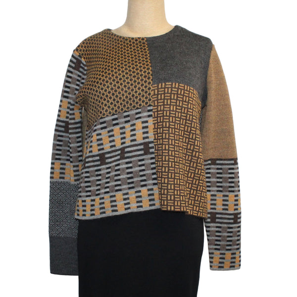 Beyond Threads Top, Pique Patch, Marigold/Grey/Brown XS & S
