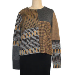 Beyond Threads Top, Pique Patch, Marigold/Grey/Brown XS & S