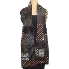 Darshan Shah Scarf/Stole, Black/Beige/Metallic